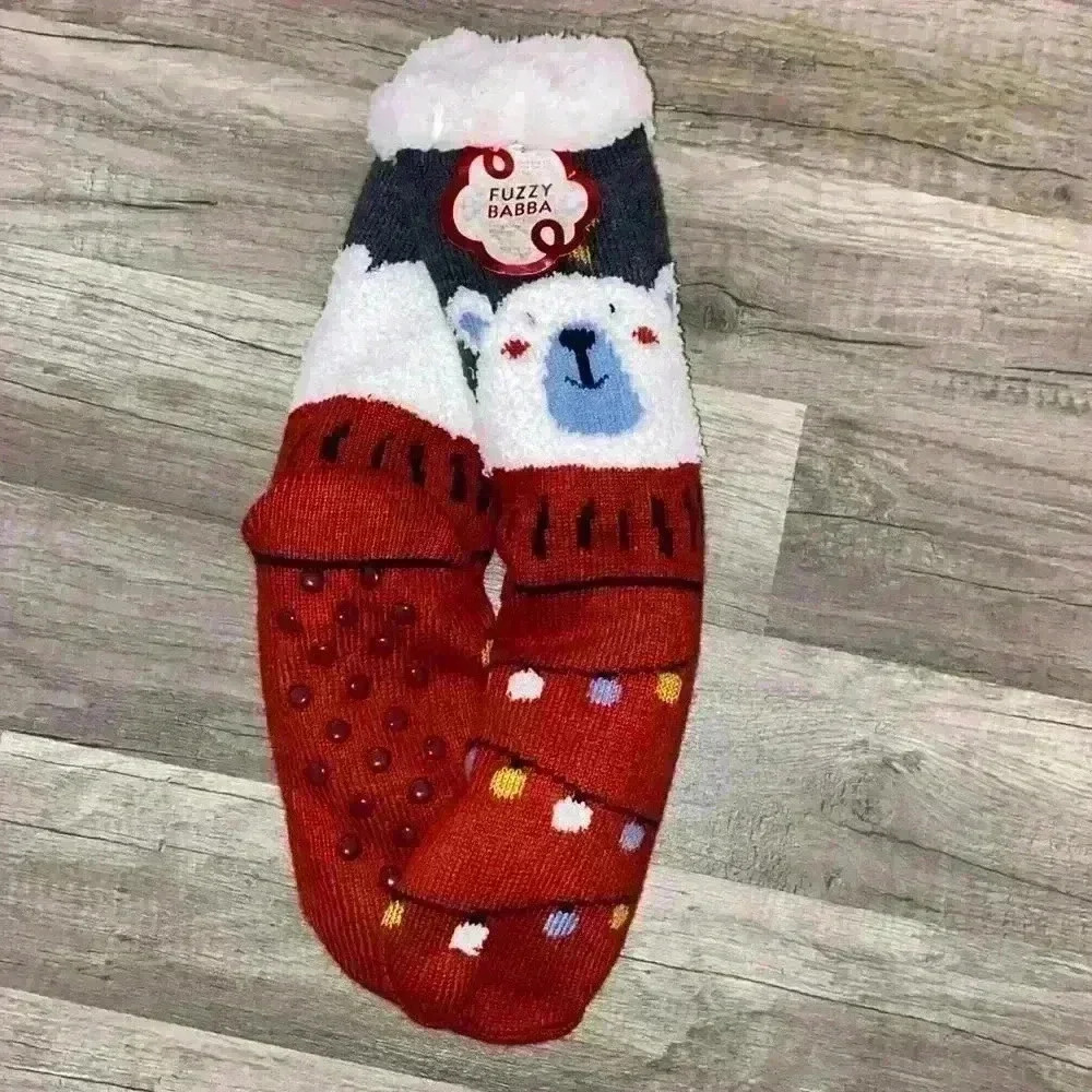 💚🎄 3/$15 New with Tags Fuzzy Slippers Socks Great Gift Idea A